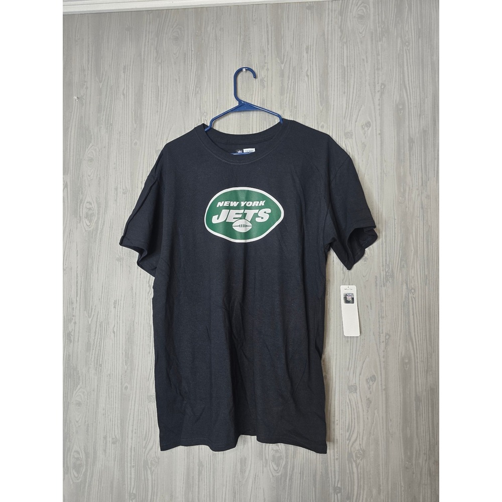 NFL Team Apparel New York Jets Shirt Mens L Graphic Tee Black Football Sporty